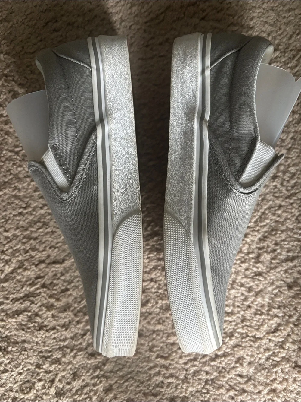 Vans Slip-On Canvas Sneakers in Light Gray